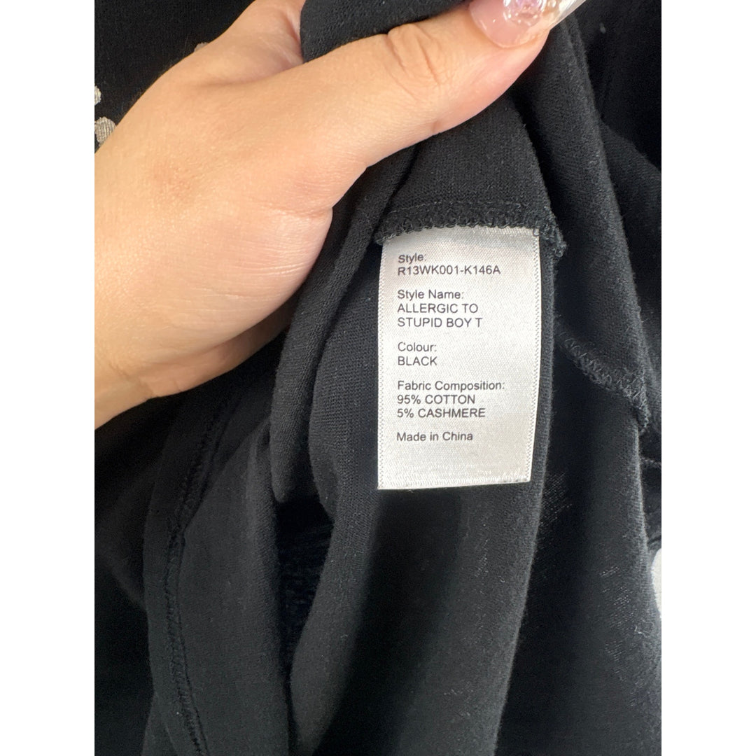 Women’s R13 Large Black “Allergic to Stupid People” T-Shirt