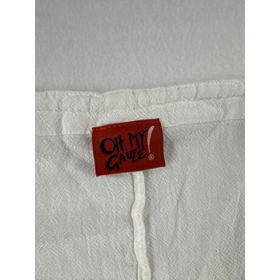 Women’s Oh My Gauze! Size 2X White Short Sleeved Blouse.