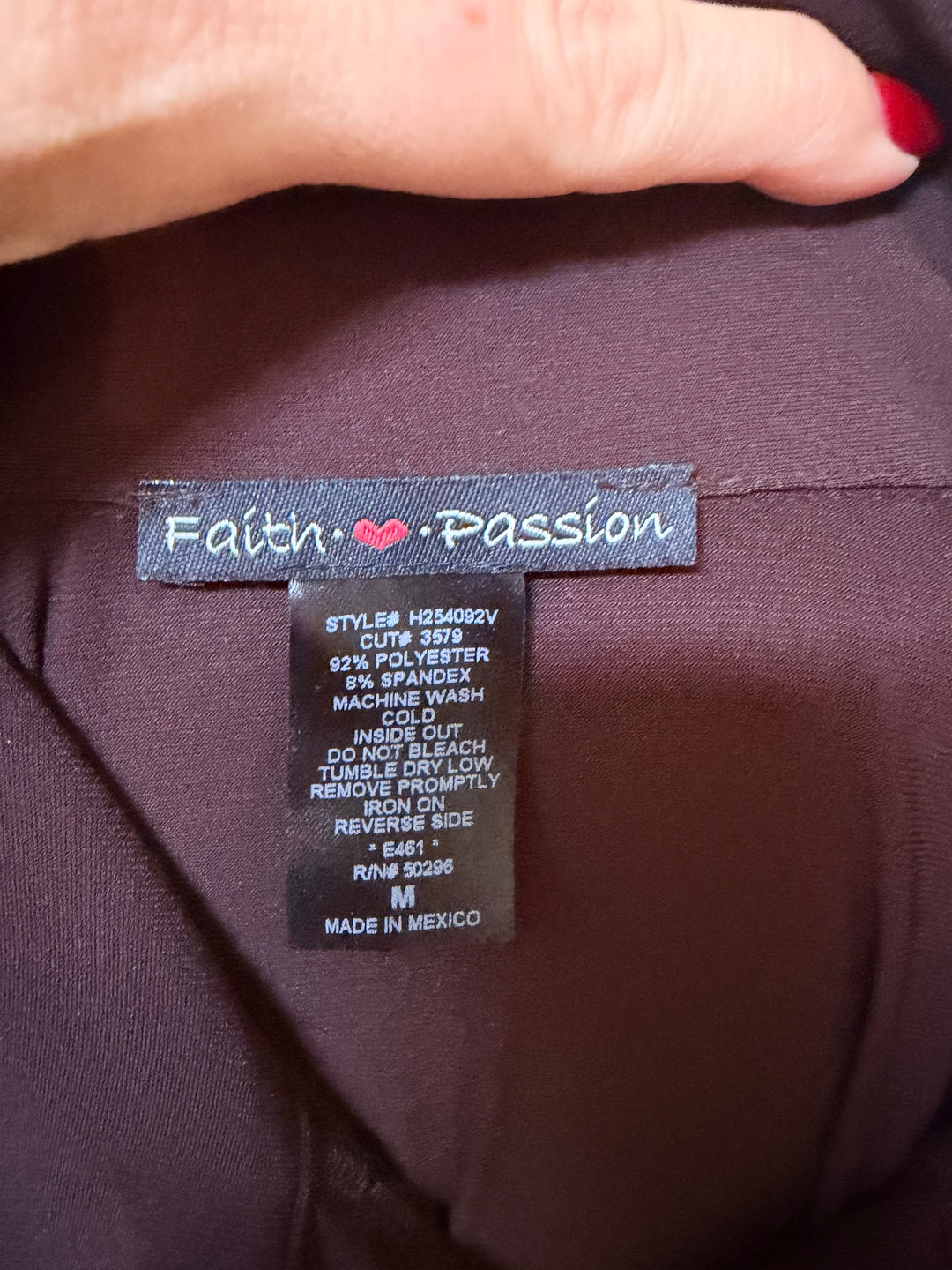 Faith Passion Chocolate Brown Button Front Stretch Dress For Women