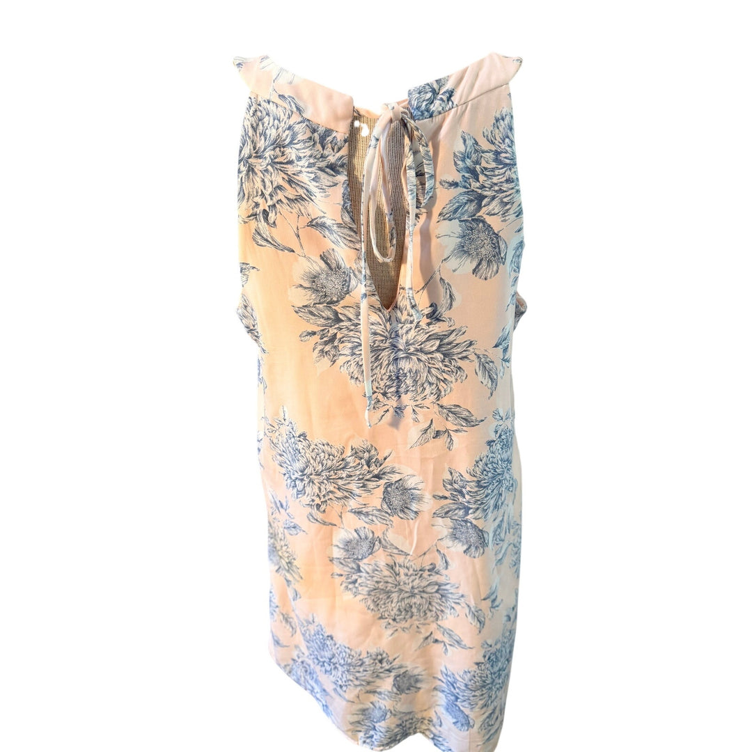 Le Lis Soft Pink with Blue and White Floral Pattern Summer Dress