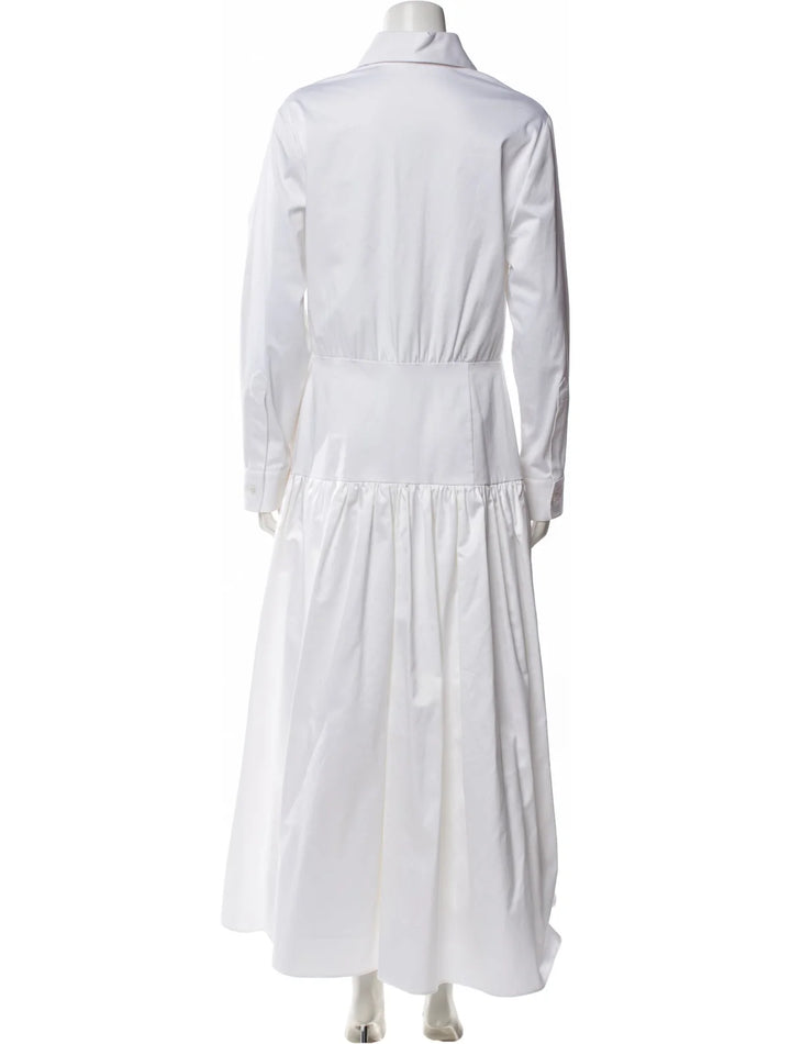 White Sergio Hudson Long Button Front Shirtdress A-Line Size XS