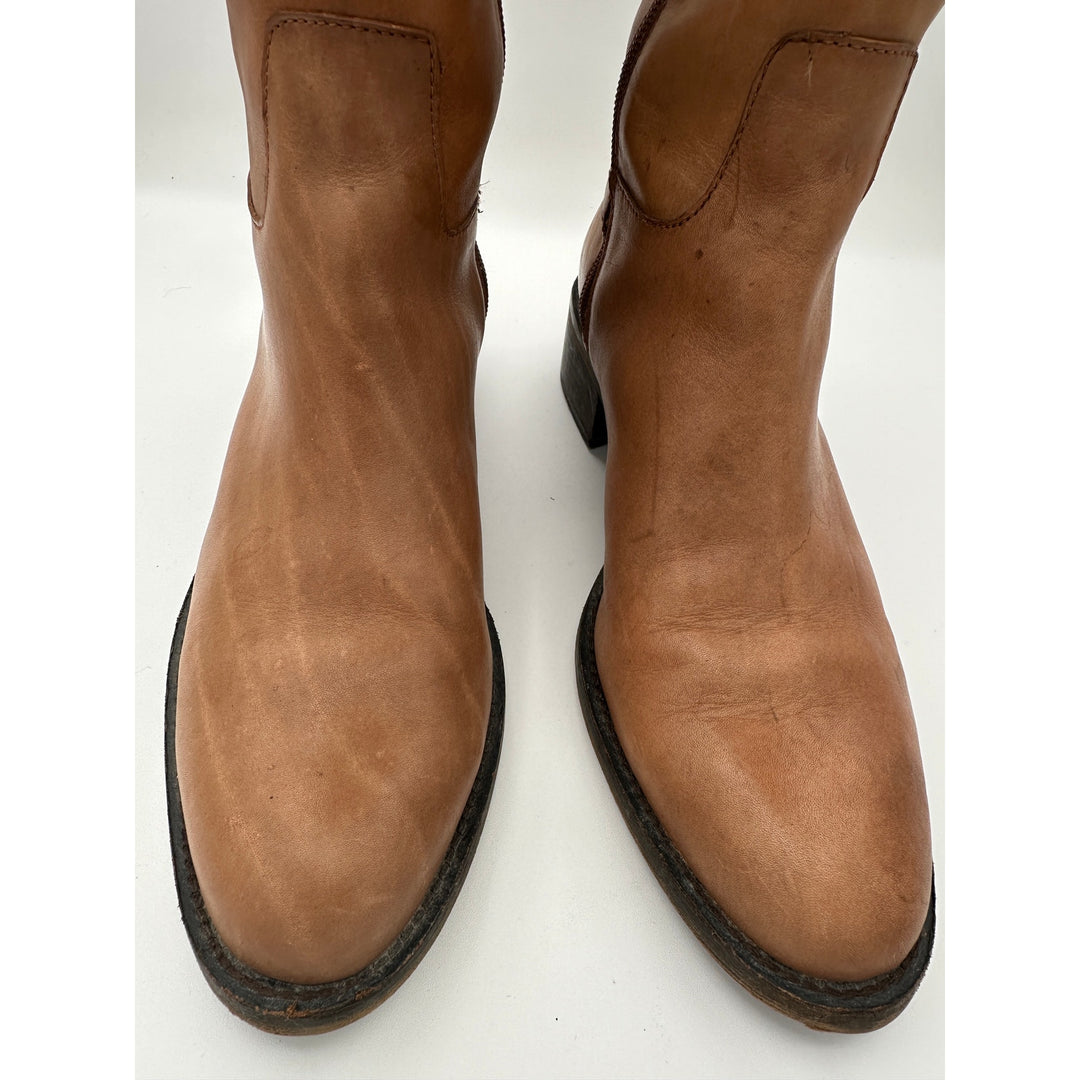 Women’s BCBGeneration Janiss Luggage Leather Riding Boots Tan Size 8