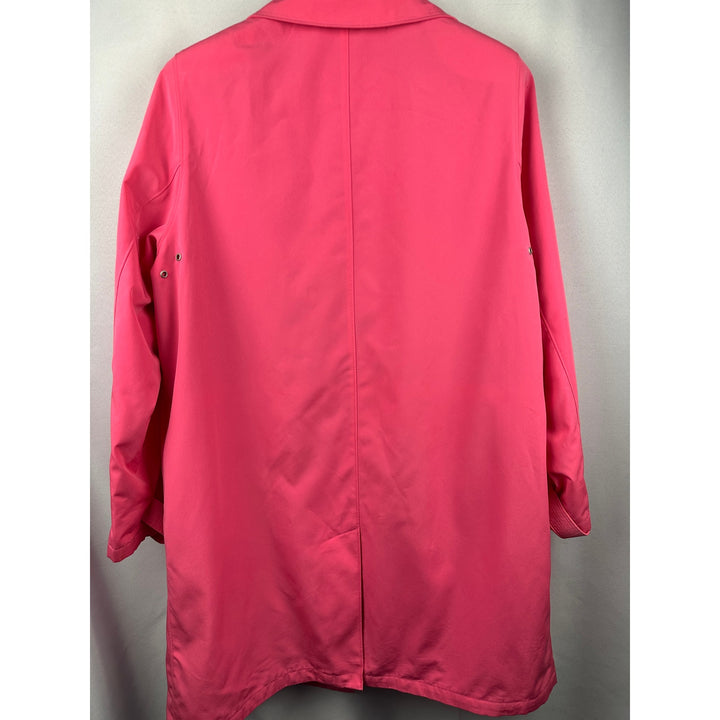 Women’s Avenue Pink Trench Coat Paisley Lining Size 14/16