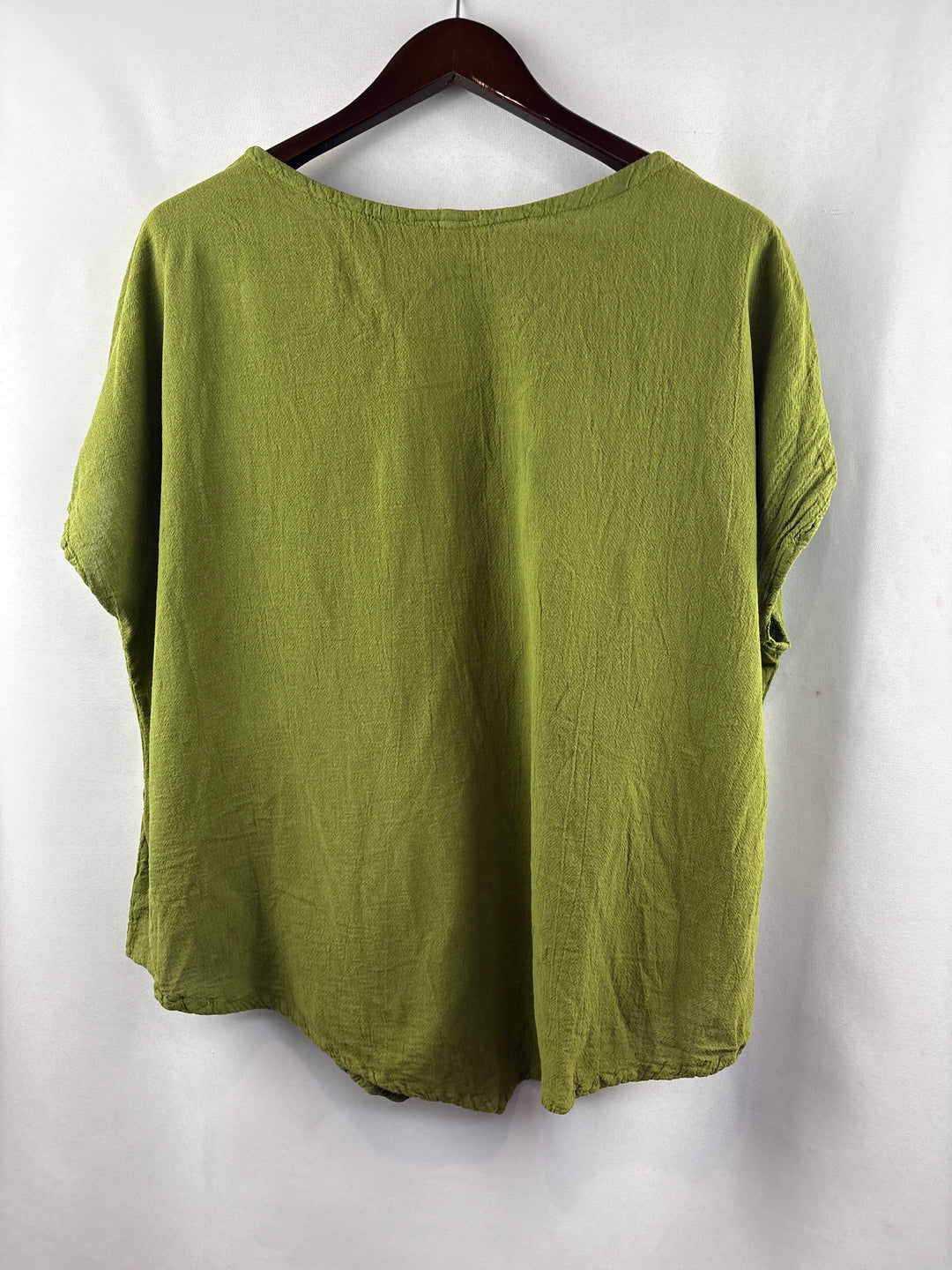 Women’s Oh My Gauze! XXL Olive Green Short Sleeve Blouse