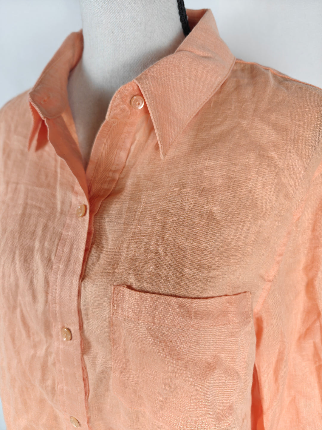 Womens Ecru Button Down Shirt Melon Size M
