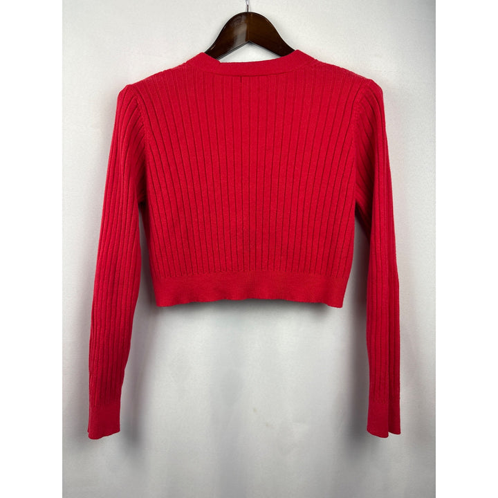 Women’s Saturun Medium Bright Red Cropped Cardigan
