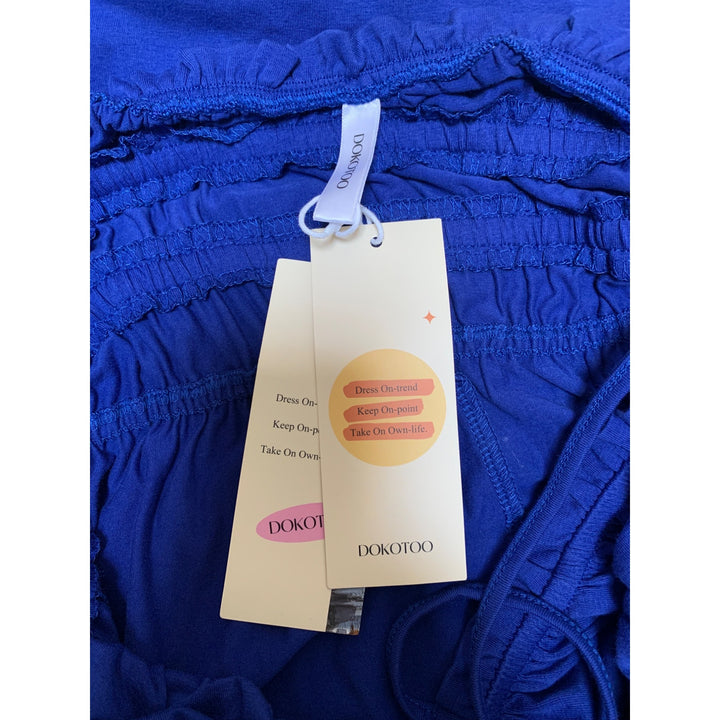 Dokotoo Womens Blue Maxi Dress XL 95% Cotton 5% Elastane
