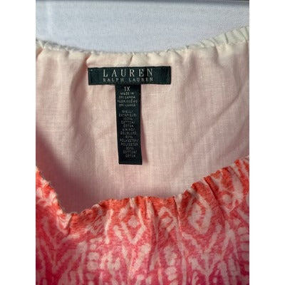 Women’s Ralph Lauren Pink & Orange Cotton Maxi Skirt Sz 1X