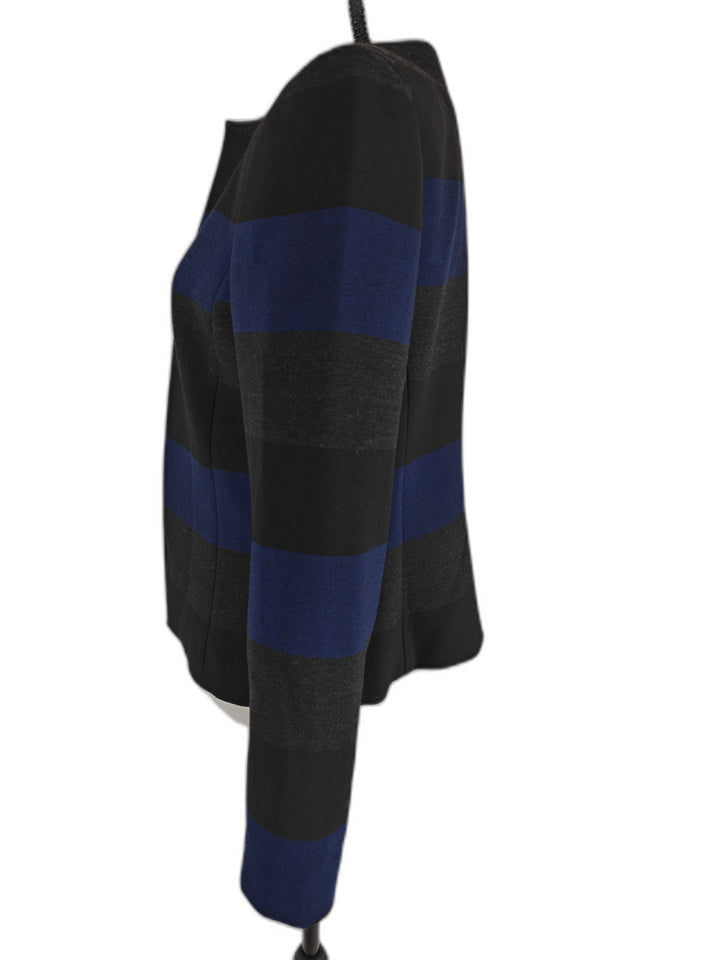 Womens Tahari Arthur S Levine Blazer Black Blue Size 4P