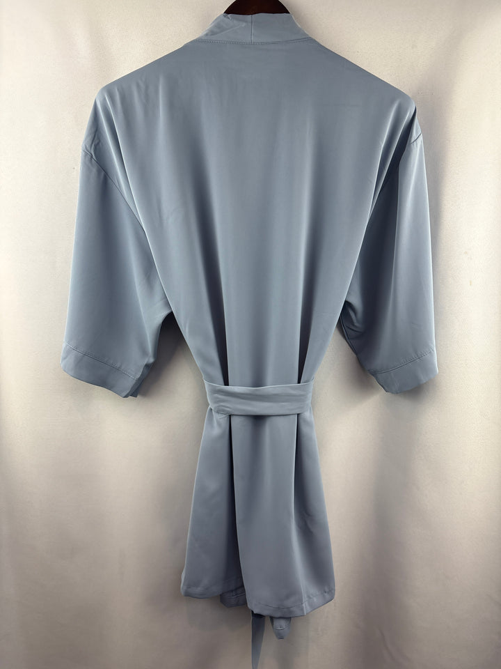 Women’s Birdy Grey M/L Misty Blue Short Sleeve Robe