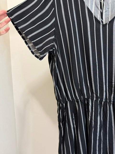 Old Navy Stripe V Neck Romper Black White SzXL