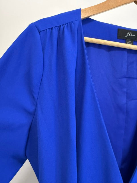 J.Crew Royal Blue Wrap Dress Sz14