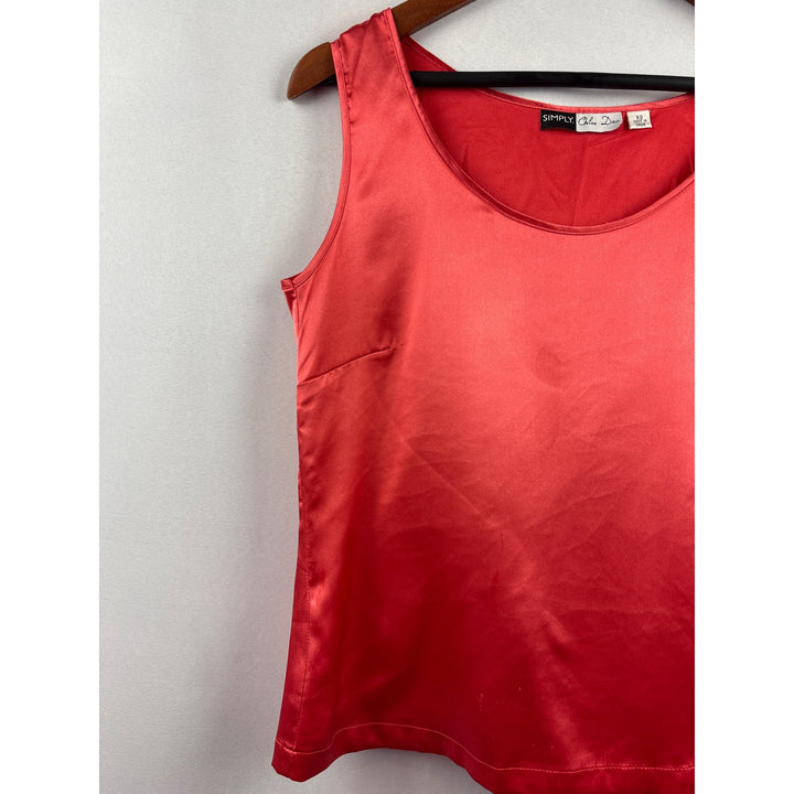Simply Chloe Dao Womens Red Satin Tank Top XS