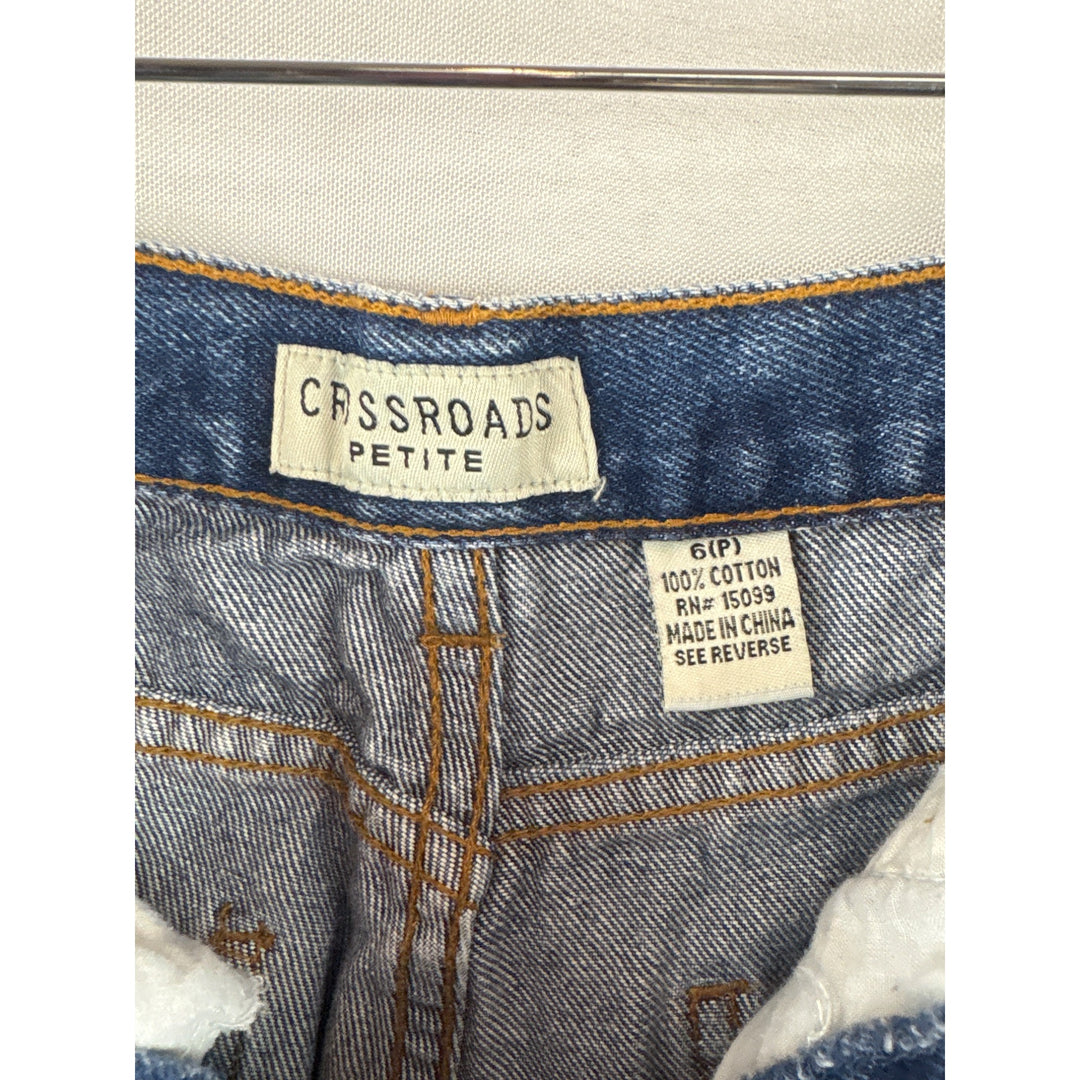 Crossroads Petite 6 Denim Jeans For Women Blue 100% Cotton Made In China