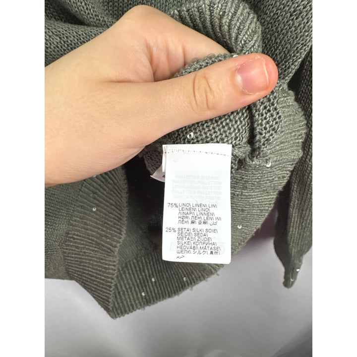 Women’s Brunello Cucinelli Small Olive Green Sparkly Knit Sweater