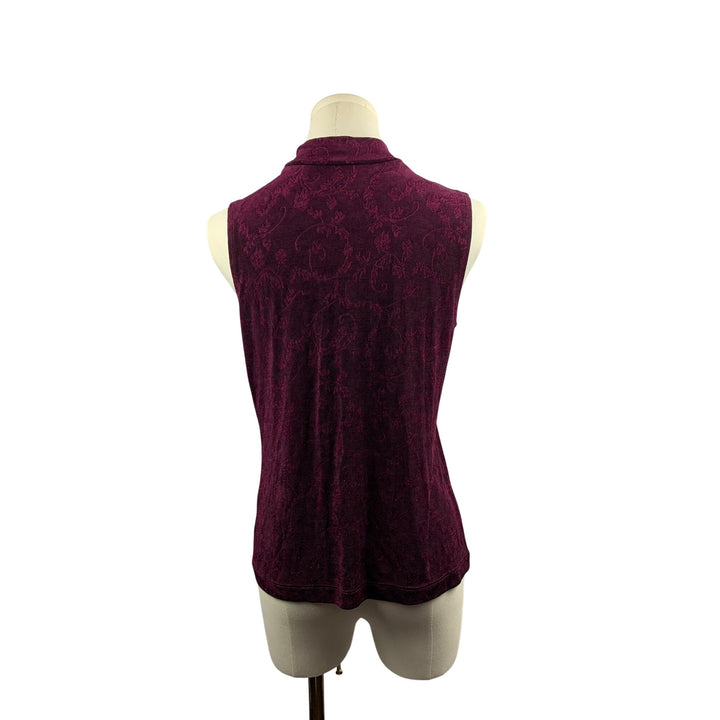 Sleeveless Burgundy Textured Top By Weekenders Size S/P