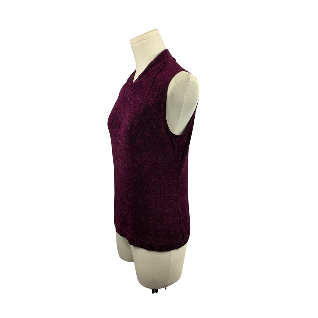 Sleeveless Burgundy Textured Top By Weekenders Size S/P