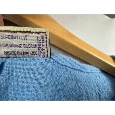 Cottonways Womens Sleeveless Blue Top With Button Accent Casual Loose Fit