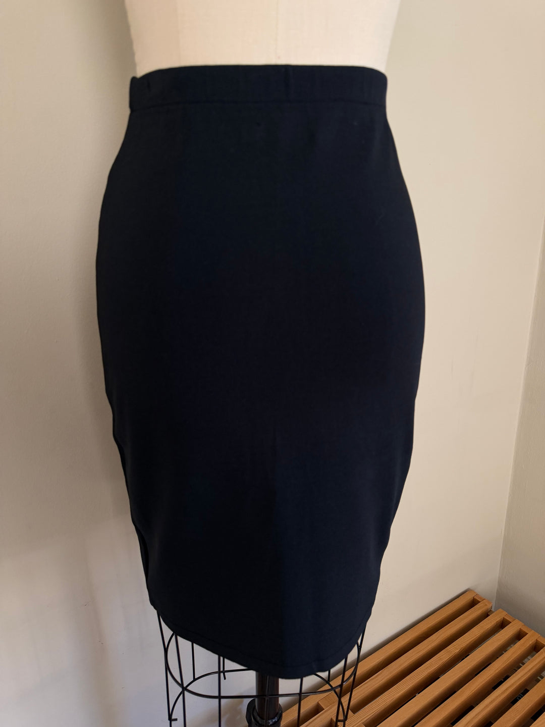 Calvin Klein Collection Black Rib Knit Pencil Skirt Size S