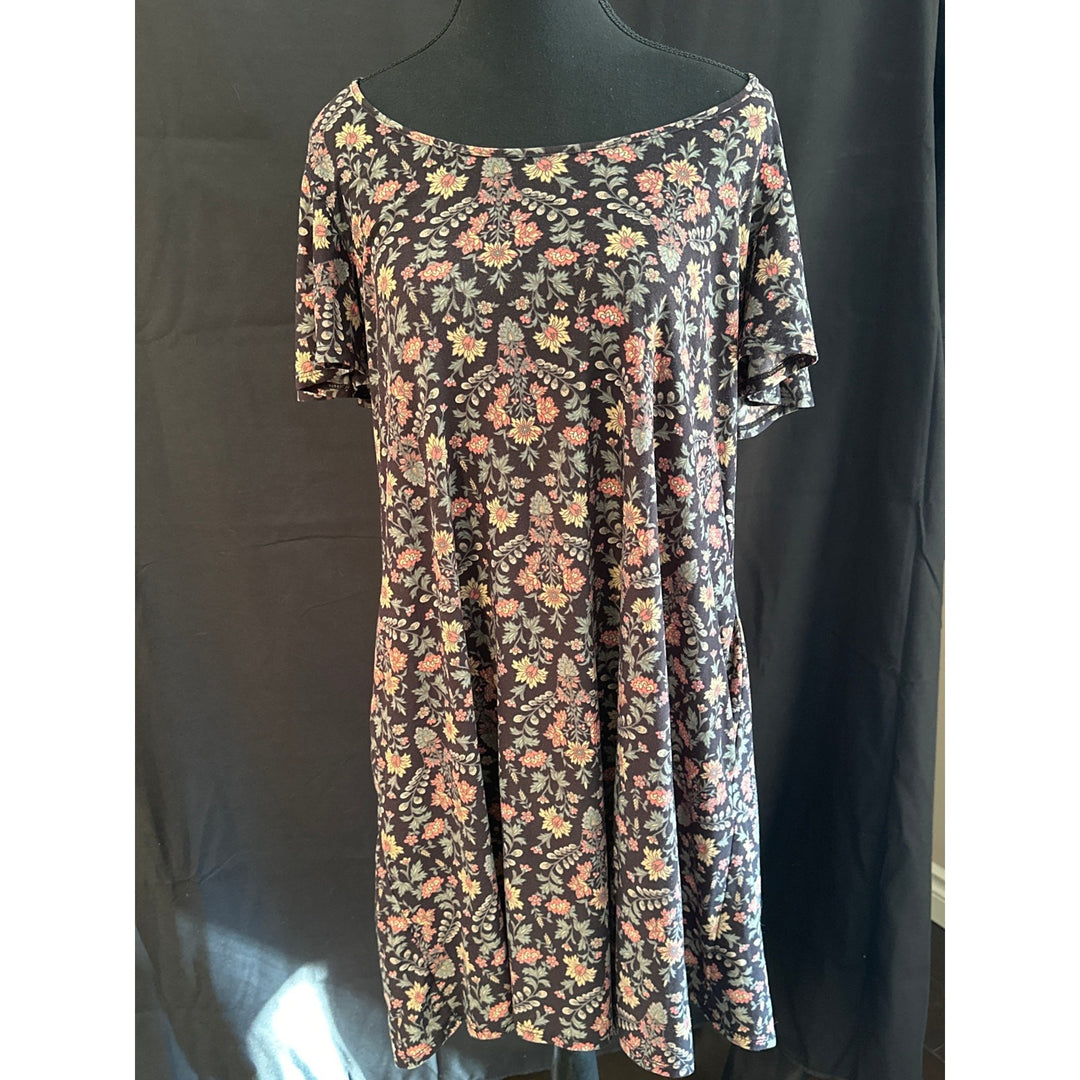 Nine Britton Black Floral Sundress w/POCKETS! Sz L