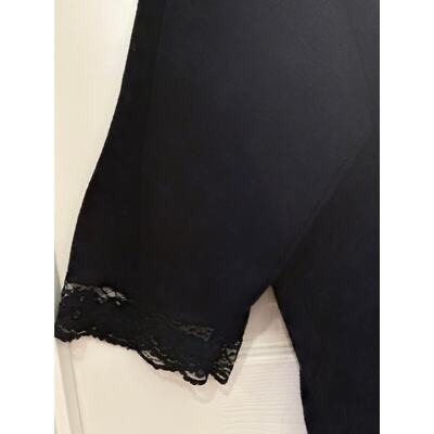 Plus Size 2X Black Top with Lace Detail on neckline and sleeve