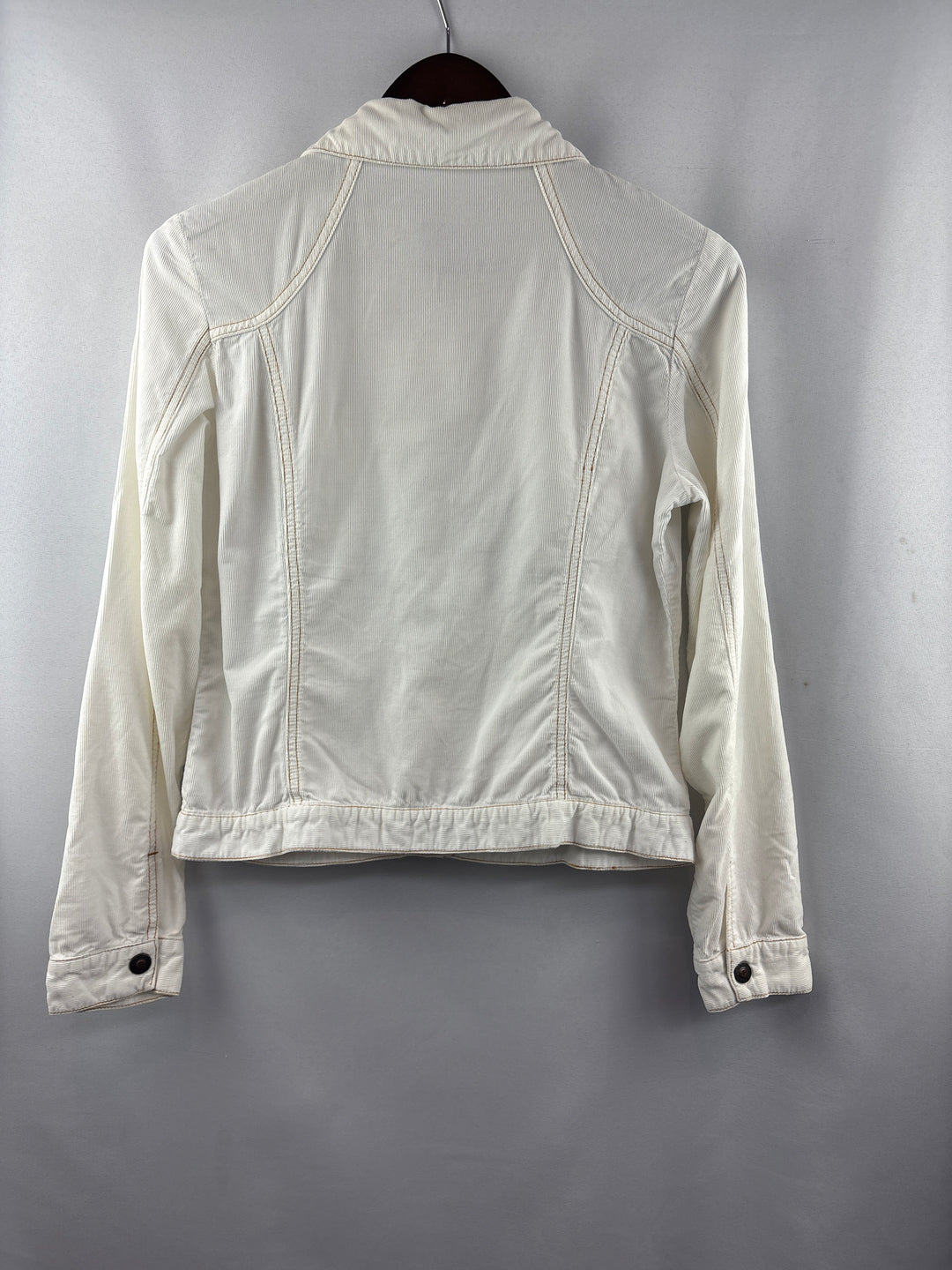 Women’s Roxy Jean Large White Corduroy Snap Button Jackets