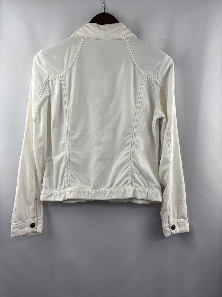 Women’s Roxy Jean Large White Corduroy Snap Button Jackets