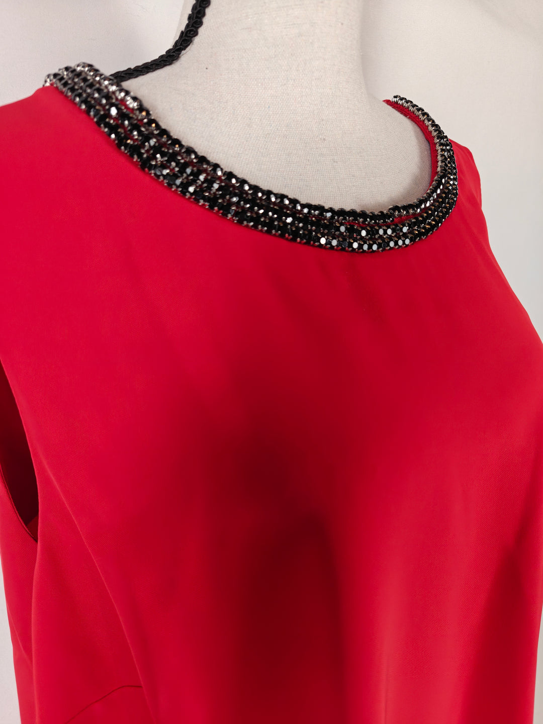 Womens Calvin Klein Sleeveless Embellished Blouse Red Size Unknown