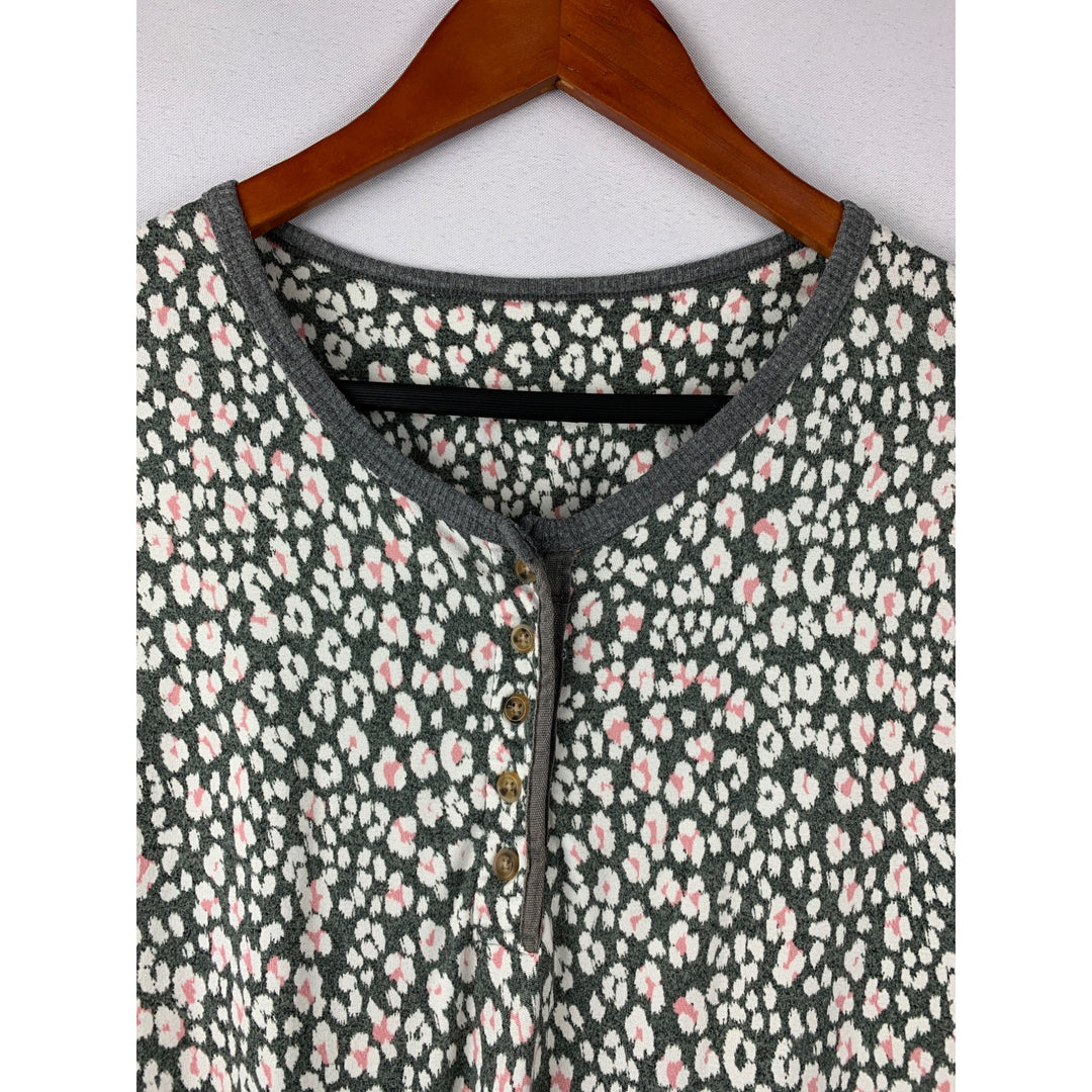 Cuddl Duds Womens S Lounge Pants Gray Pink Floral Print