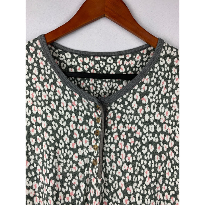 Cuddl Duds Womens S Lounge Pants Gray Pink Floral Print