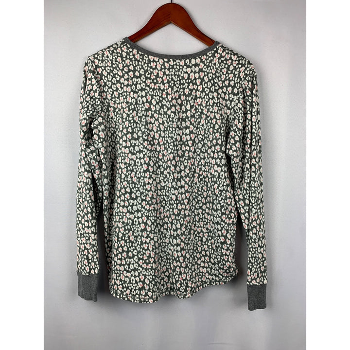 Cuddl Duds Womens S Lounge Pants Gray Pink Floral Print
