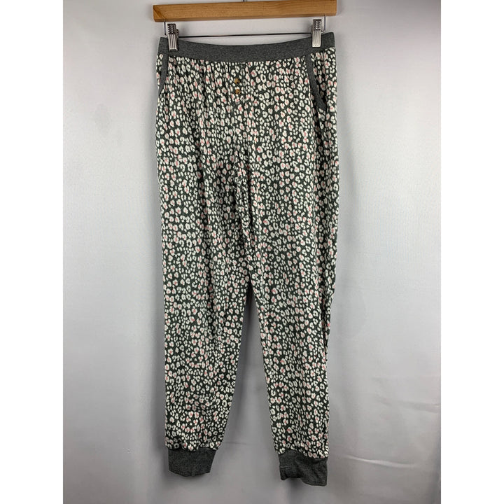 Cuddl Duds Womens S Lounge Pants Gray Pink Floral Print