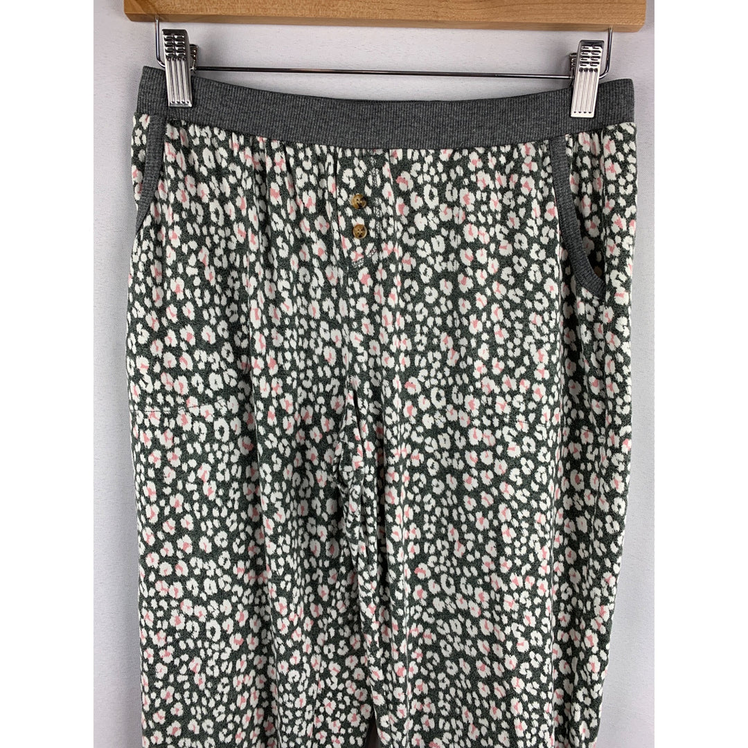 Cuddl Duds Womens S Lounge Pants Gray Pink Floral Print