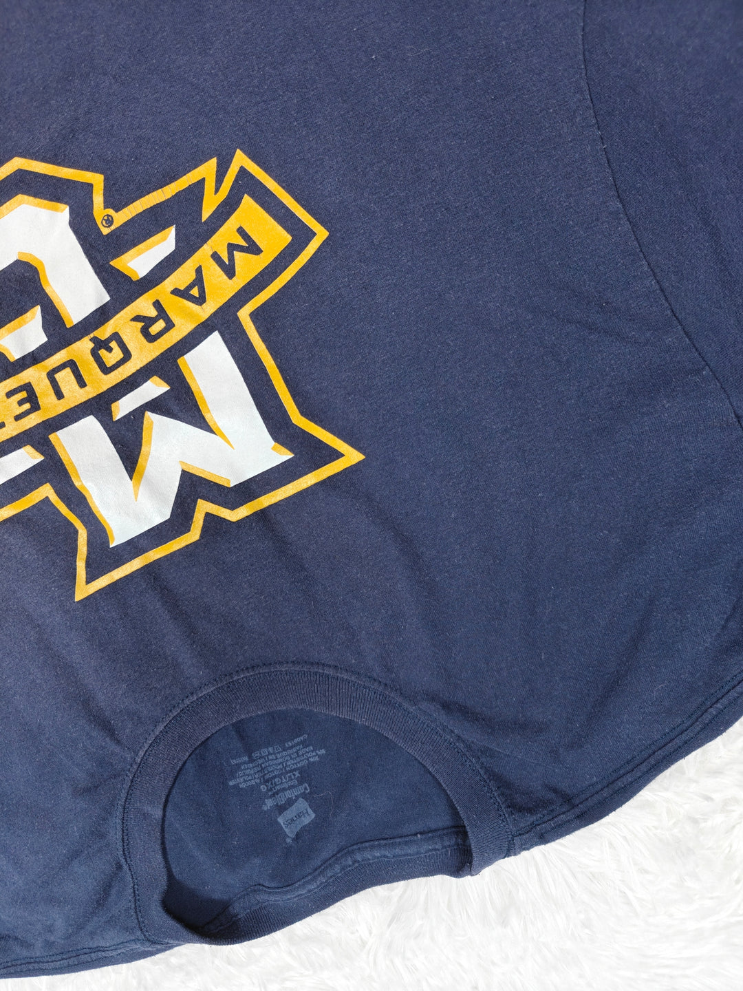 Mens Hanes Marquette University Graphic T-Shirt Navy Blue Size XL