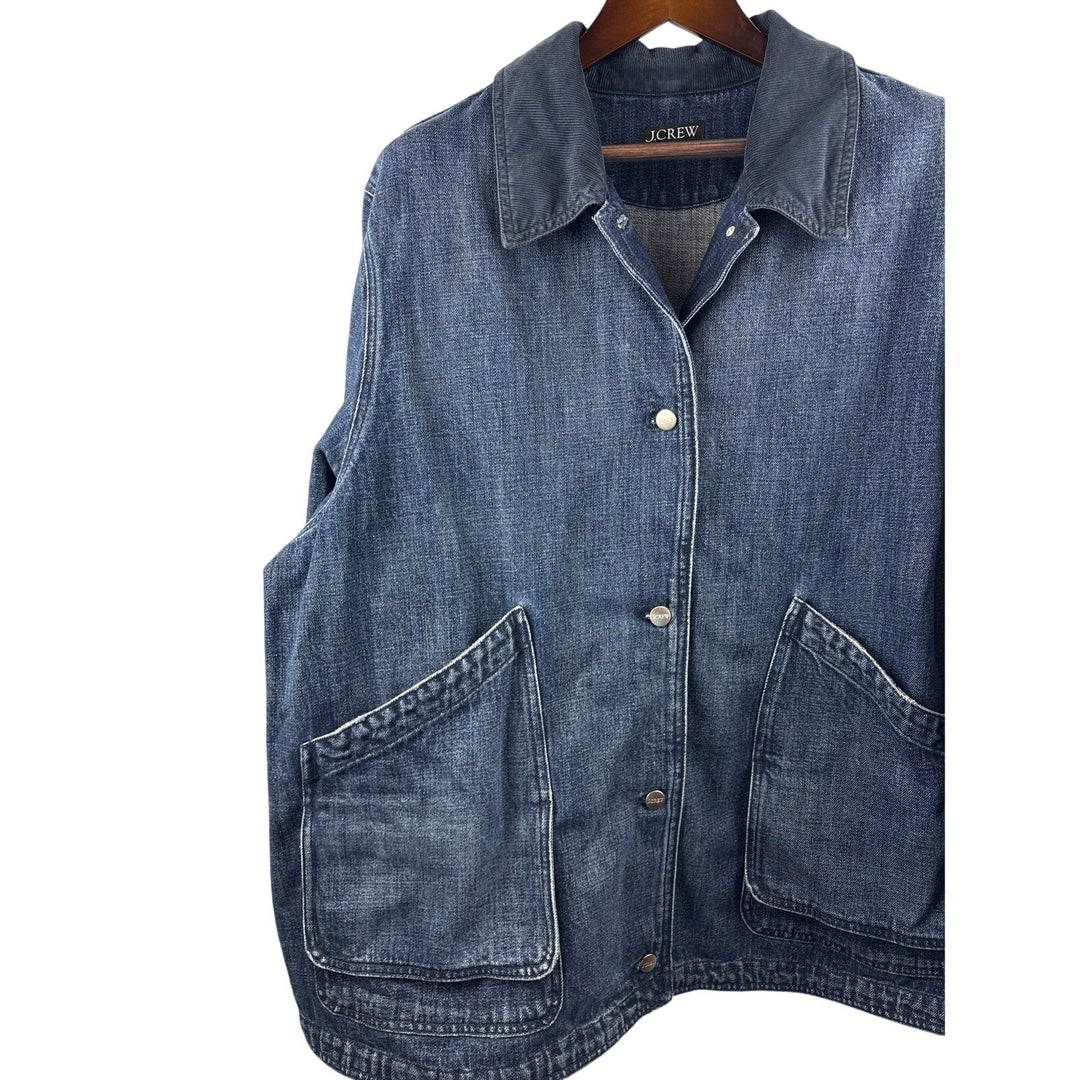 Women’s J.CREW Dark Blue Jean Jacket w/ Detachable Belt