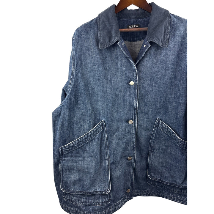 Women’s J.CREW Dark Blue Jean Jacket w/ Detachable Belt