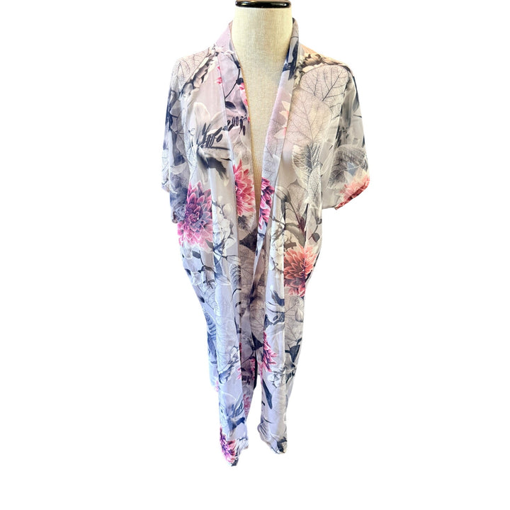 JC Sunny Floral Pattern Kimono Coverup OS