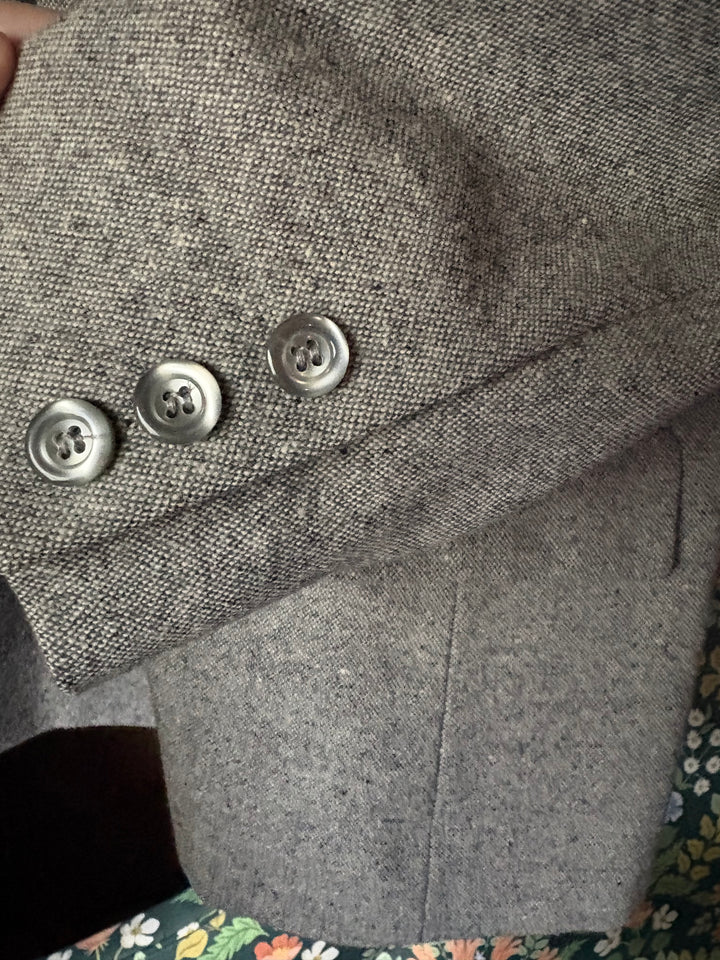 Vintage Pendleton Gray Wool Blazer Jacket Womens Size 12P Made in USA