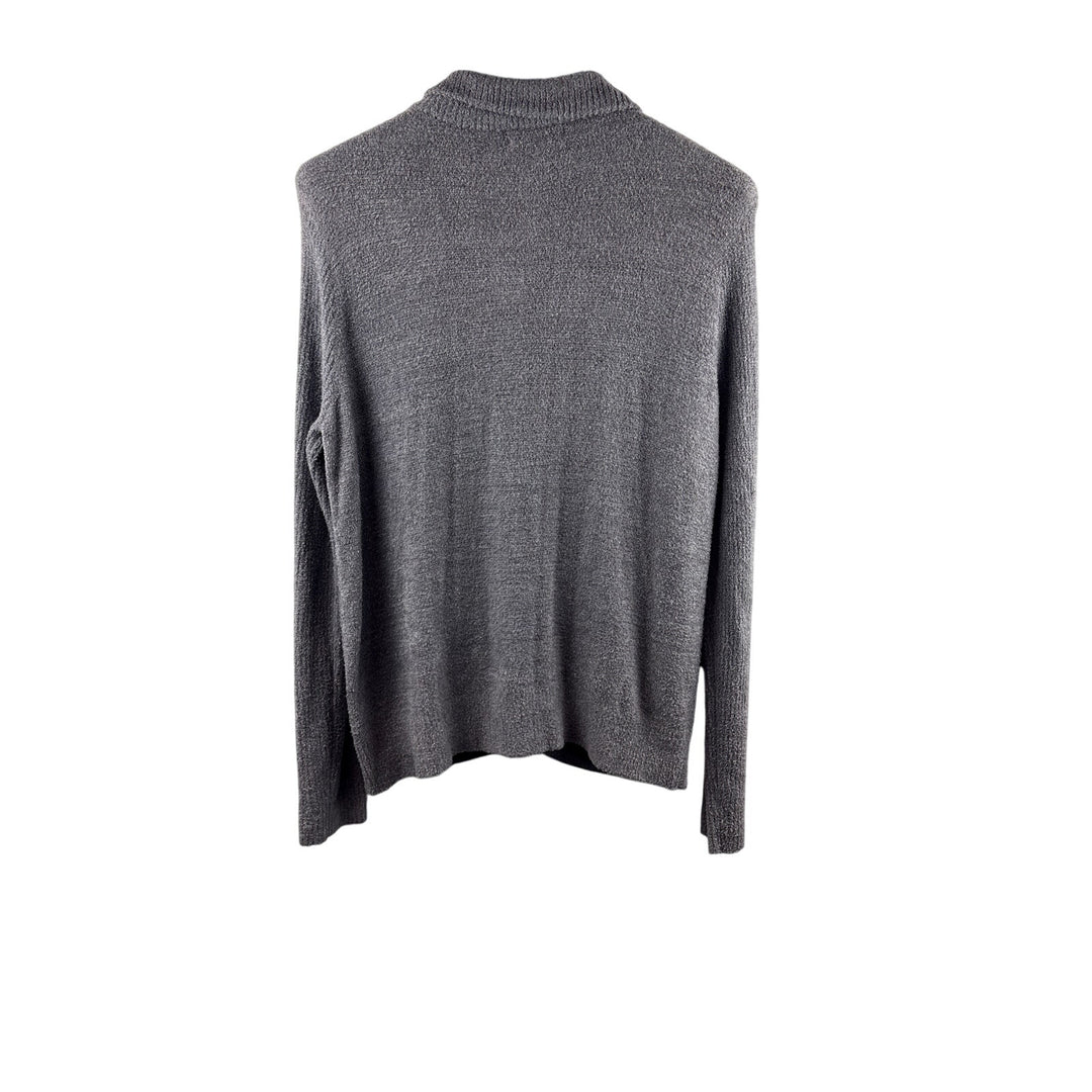 Women’s Barefoot Dreams Large Stone Gray Zip Up Plush Cardigan