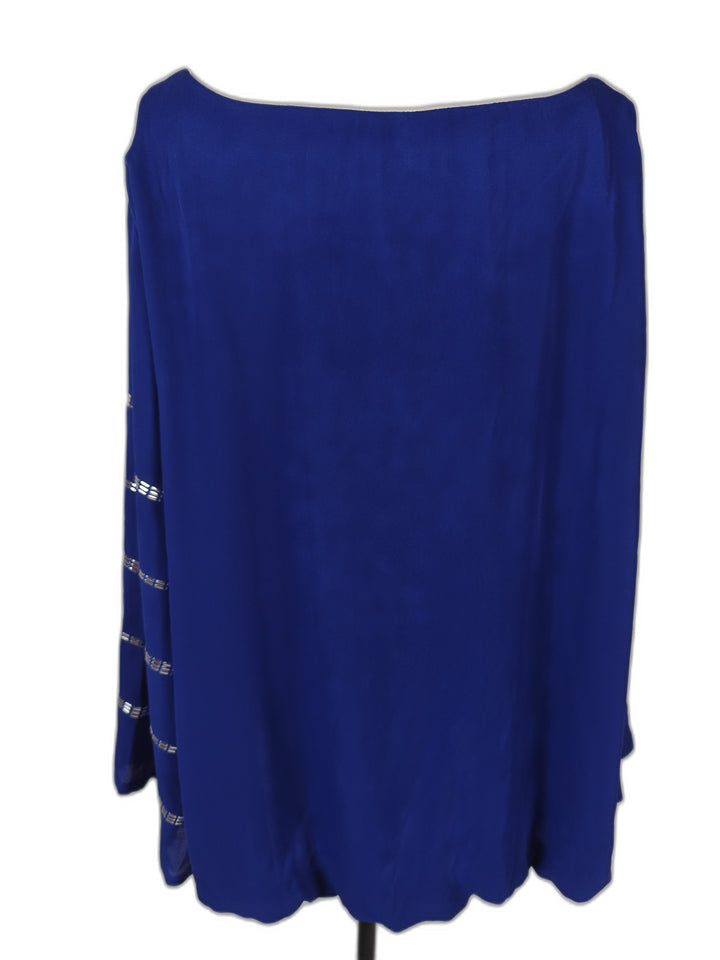 Womens Alfani Embellished Tunic Top Bright Blue Size 24W