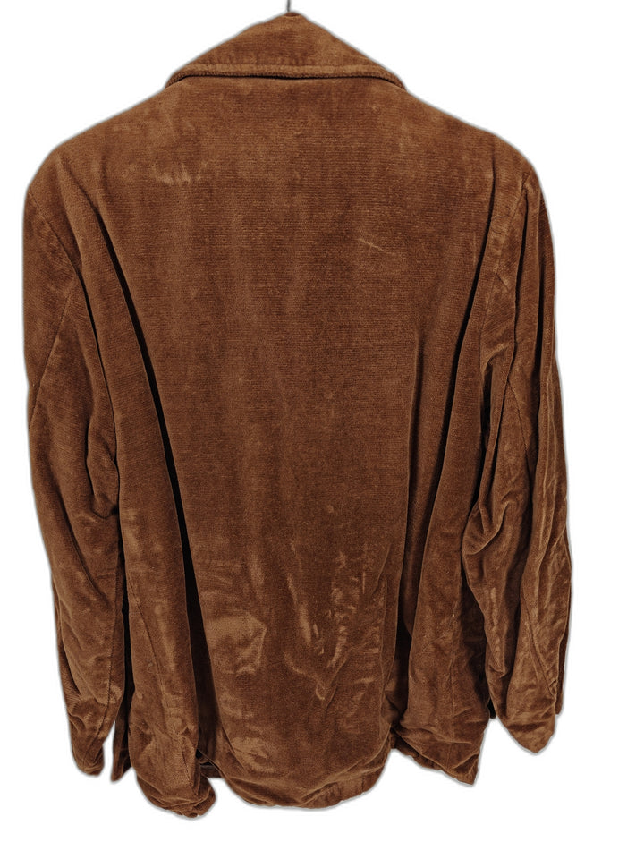 Mens Towncraft Brown Velour Faux Fur Lined Jacket Size L