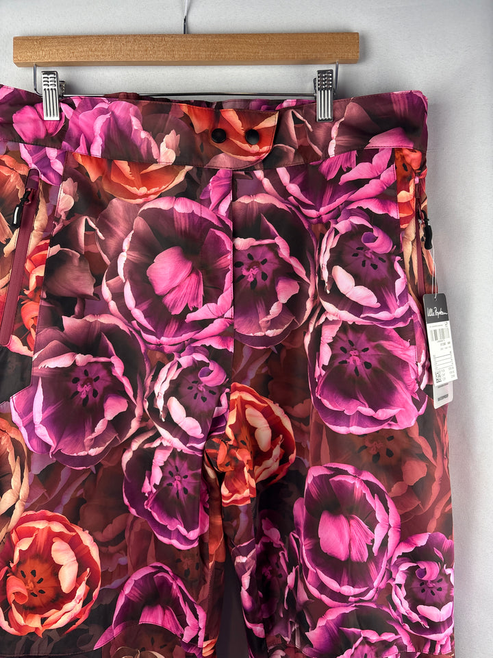 Women’s Ulla Popken Size 18 Pink &amp; Orange Floral Ski Pants