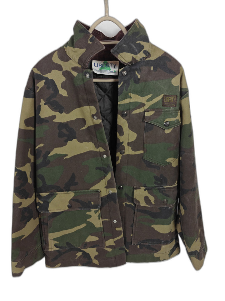 Mens Liberty Rugged Outdoor Gear Camo Field Jacket Green Brown Size Unknown