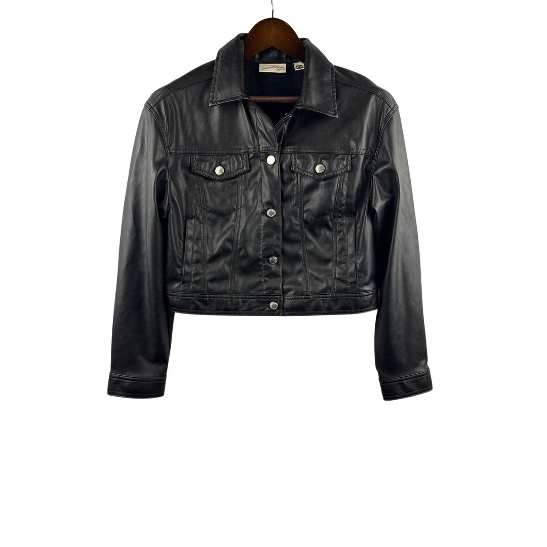 Women’s Universal Thread Small Black Faux Leather Jacket