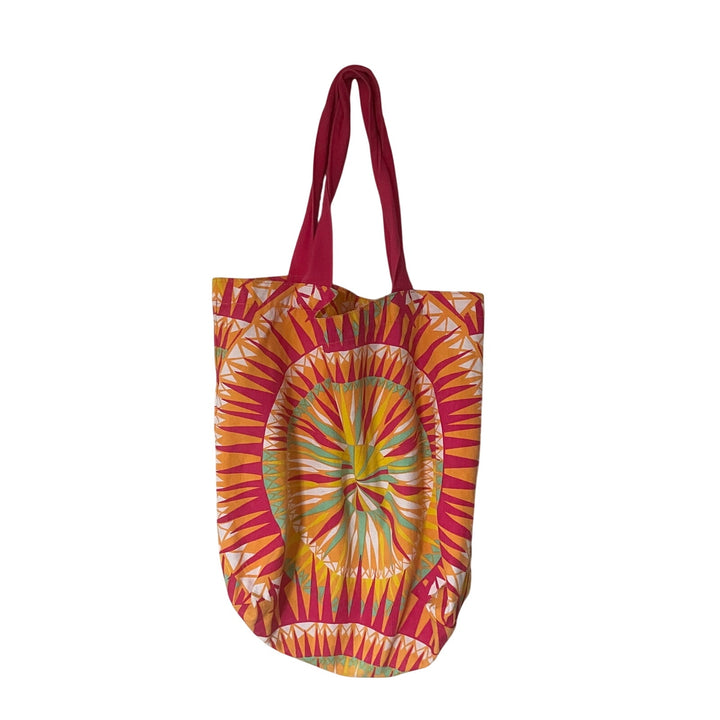 Mara Hoffman for TIGI Tropical Print Canvas Tote Bag Orange Pink Sunburst