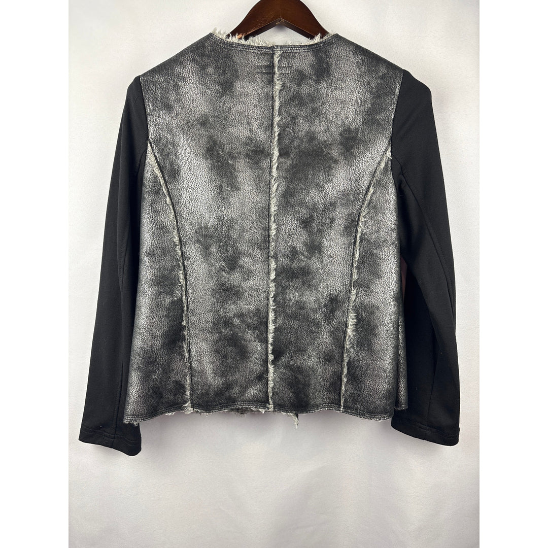Women’s Alfani XS Grey Suede Jacket w/ Shirt Sleeves & Fur Lined