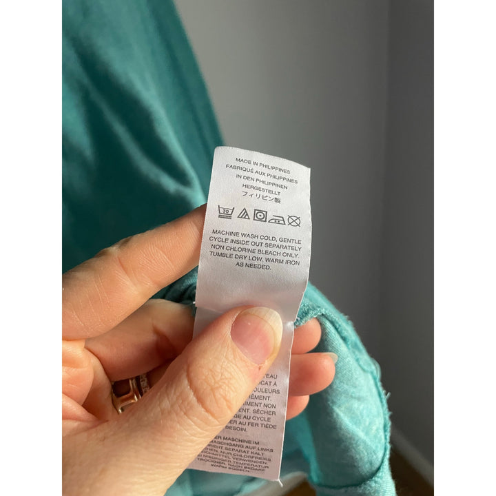 J.Crew Teal Long sleeve turtleneck size XS 100% cotton Minimalist Basic Layer