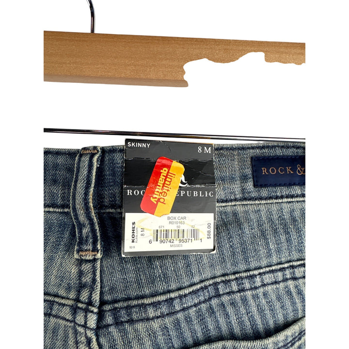 Women’s Rock & Republic Size 8 Light Washed Striped Blue Skinny Jeans