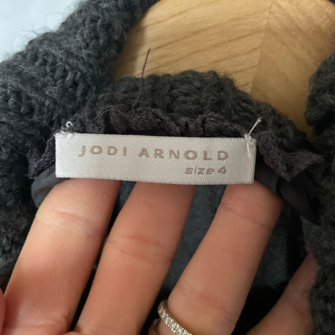 Jodi Arnold Size 4 Wool Silk Turtleneck Grey Sweater Art to Wear Lagenlook