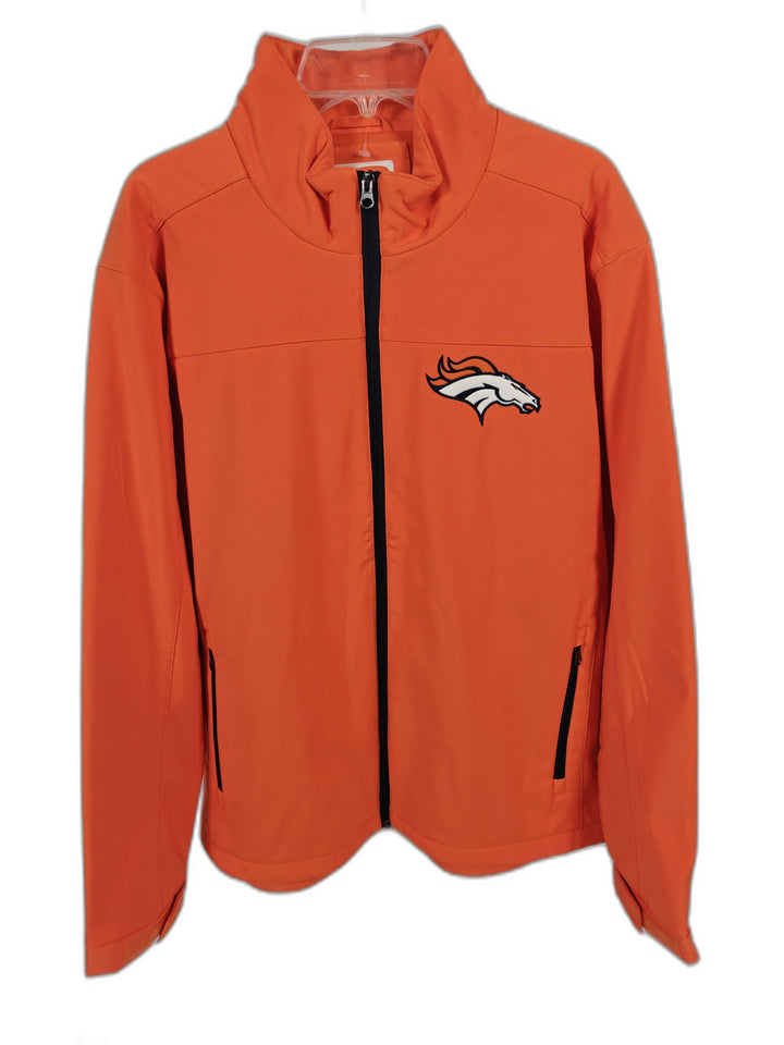 Mens NFL Denver Broncos Softshell Jacket Orange Full Zip XL New With Tags